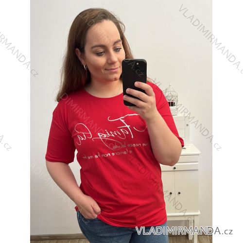 Damen-Kurzarm-T-Shirt in Übergröße (XL/2XL/3XL Einheitsgröße) ITALIAN FASHION IM423066