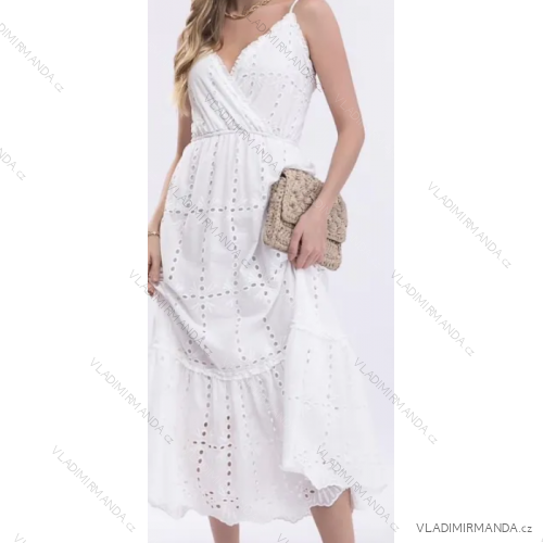 Langes Sommerkleid für Damen mit Spitzenträgern (Einheitsgröße S/M) ITALIAN FASHION IMPLP2363700015