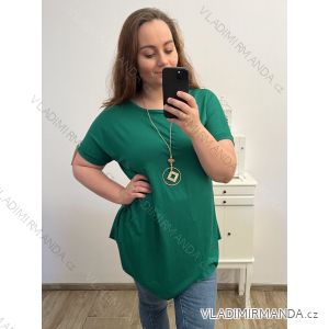 Tunika mit Anhänger Kurzarm Damen Übergröße (3XL/4XL ONE SIZE) ITALIAN FASHION IMC23020