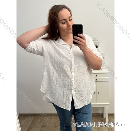 Shirt verlängert 3/4 Langarm Damen (L/XL/2XL ONE SIZE) ITALIAN FASHION IM423025