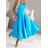 Langes Chiffon-Kurzarmkleid für Damen (S/M ONE SIZE) ITALIAN FASHION IMWGS231048