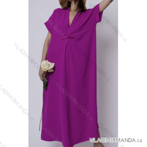 Langes Chiffon-Kurzarmkleid für Damen (S/M ONE SIZE) ITALIAN FASHION IMWGS231048