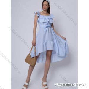 Schulterfreies Carmen-Sommerkleid für Damen aus Leinen (S/M Einheitsgröße) ITALIAN FASHION IMM23M53299