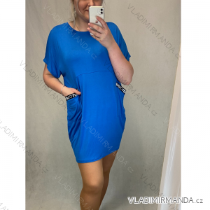 Kleid Oversize Kurzarm Damen (4XL/5XL ONE SIZE) ITALSKÁ MÓDA IM422026
