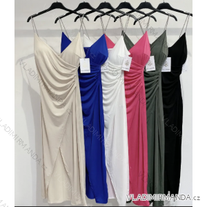 Langes Chiffon-Kurzarmkleid für Damen (S/M ONE SIZE) ITALIAN FASHION IMWGS231048