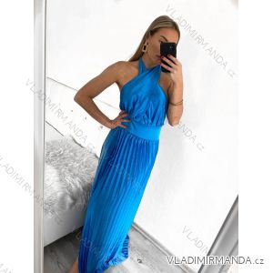 Langes, elegantes, ärmelloses Kleid mit Falten für Damen (S/M EINHEITSGRÖSSE) ITALIAN FASHION IMPGM2322112/DU