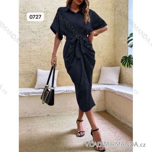 Kurzärmliges, langes Hemdkleid für Damen (Einheitsgröße S/M) ITALIAN FASHION IMWGB231538