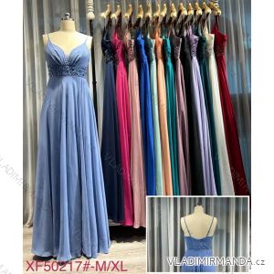 Langes trägerloses Sommerkleid aus Satin für Damen (S / M / L ONE SIZE) ITALIAN FASHION IMM22694