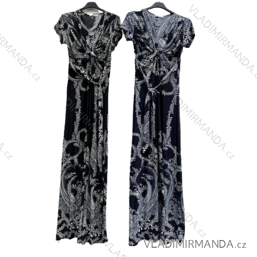 Icecool langes, kurzärmliges Damenkleid in Übergröße (L/XL/2XL Einheitsgröße) AIUNOSI ITALIAN FASHION IMD23365