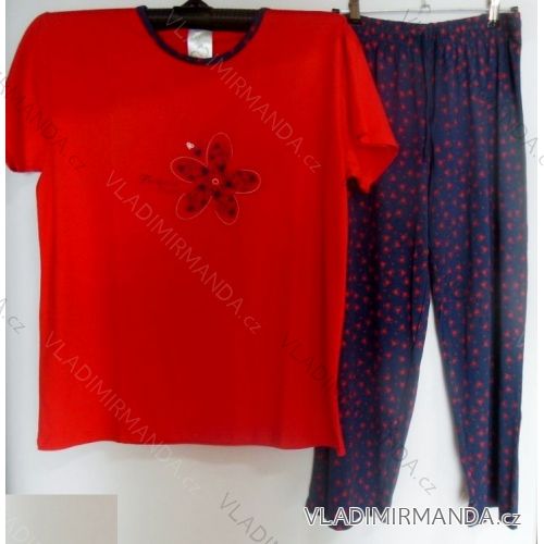 Pyjamas Kurze Ärmel Lange Hosen Damen (m-2xl) IRIS FLOWER 25-657
