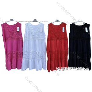 Sommer trägerloses Kleid mit Applikation für Frauen (UNI S / M) ITALIAN FASHION IMD20414