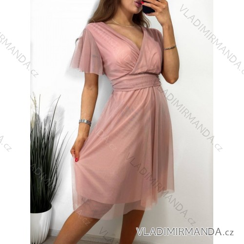 Šaty letní na ramínka dámské (S/M ONE SIZE) ITALSKÁ MÓDA IMPBB22B21841 L/XL altrosa