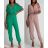 Langer Sommer-Jumpsuit mit kurzen Ärmeln für Damen (Einheitsgröße S/M) ITALIAN FASHION IMWM232041