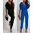 Langer Sommer-Jumpsuit mit kurzen Ärmeln für Damen (Einheitsgröße S/M) ITALIAN FASHION IMWM232041