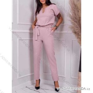 Langer, eleganter Kurzarm-Jumpsuit für Damen (Einheitsgröße S/M) ITALIAN FASHION IMWE232082