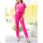 Langer, eleganter Kurzarm-Jumpsuit für Damen (Einheitsgröße S/M) ITALIAN FASHION IMWE232082