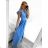 Sommer Kurzarm Sommerkleid (S / M ONE SIZE) ITALIENISCHE MODE IMWY21019 S/M hellblau