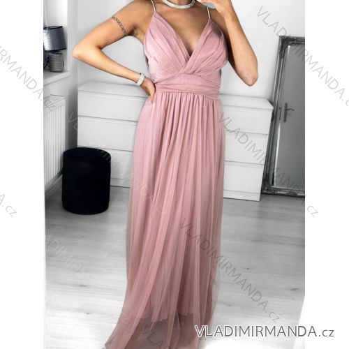 Langes, elegantes Partykleid für Damen mit Trägern (S/M EINHEITSGRÖSSE) ITALIAN FASHION IMPSH234388