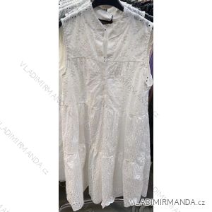 Ärmelloses Sommerkleid für Damen mit Spitzen-Baumwollhemd (Einheitsgröße S/M) ITALIAN FASHION IMM23M5215