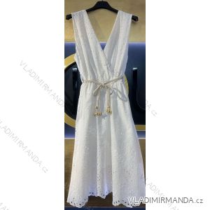 Ärmelloses Damen-Sommerkleid aus Spitze aus Baumwolle (Einheitsgröße S/M) ITALIAN FASHION IMM23M9506