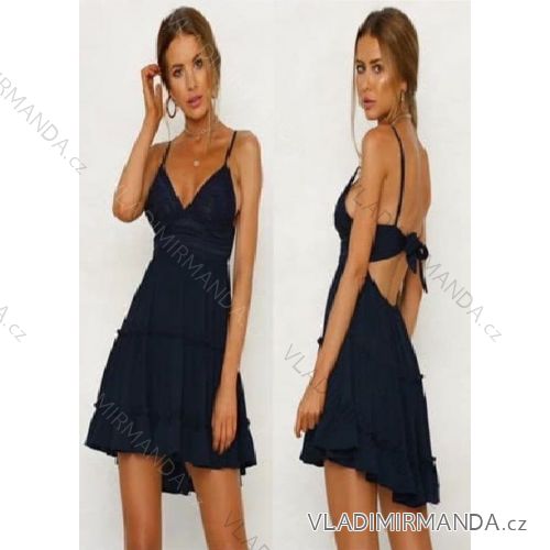 Sommerkleid mit Trägern und Spitze für Damen (Einheitsgröße S/M) ITALIAN FASHION IMWPO232260