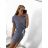 Kleid Kurzarm langen Sommerstreifen Damen (uni sl) ITALIENISCHE MODA IM718227