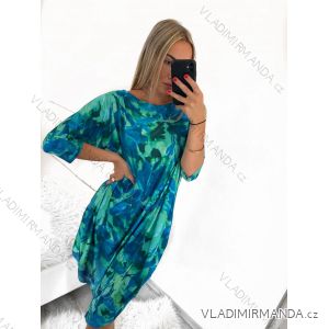 Damen-Sommerkleid in Übergröße mit kurzen Ärmeln (XL/2XL/3XL Einheitsgröße) POLISH FASHION PMLT22JAJKODUOD