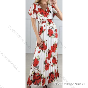 Langes Sommerkleid für Damen mit kurzen Ärmeln (S/M EINHEITSGRÖSSE) ITALIAN FASHION IMPBB2320203sA