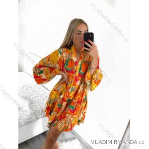 Sommer-Oversize-Hemdkleid mit langen Ärmeln für Damen in Übergröße (S/M/L/XL/2XL Einheitsgröße) ITALIAN FASHION IM8239802