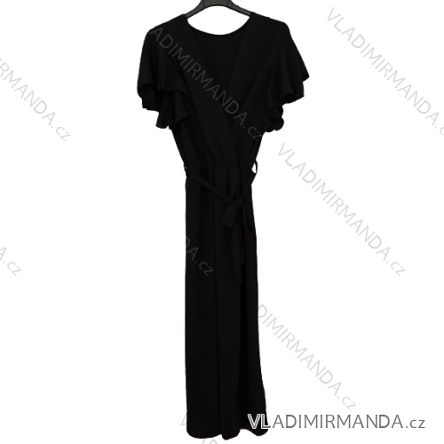 Langes Sommerkleid mit kurzen Ärmeln für Damen (Einheitsgröße S/M) ITALIAN FASHION IMD23430 S/M schwarz