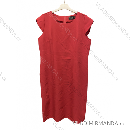 Kurzarmkleid für Damen in Übergröße (L-3XL) POLISH FASHION PMF20013 40 dunkelrosa