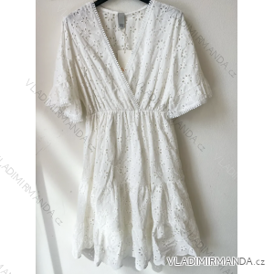 Sommer-Boho-Spitzenkleid für Damen mit kurzen Ärmeln (Einheitsgröße S/M) ITALIAN FASHION IMPEM231706