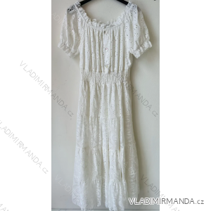 Sommer-Boho-Spitzenkleid für Damen mit kurzen Ärmeln (Einheitsgröße S/M) ITALIAN FASHION IMPEM231662