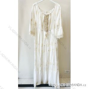 Langes Sommer-Boho-Spitzenkleid mit 3/4-langen Ärmeln für Damen (Einheitsgröße S/M) ITALIAN FASHION IMPEM236028