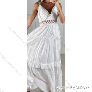 Langes Damen-Sommerkleid aus Spitze mit Trägern (S/M EINHEITSGRÖSSE) ITALIAN FASHION IMPBB234816ml