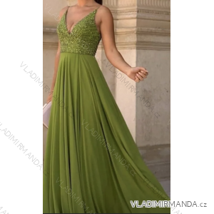 Langes, elegantes, glitzerndes Pailletten-Trägerkleid für Damen (Einheitsgröße S/M) ITALIAN FASHION IMPGM236127