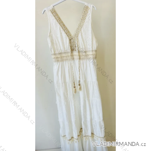 Langes, ärmelloses Sommerkleid im Boho-Stil für Damen (Einheitsgröße S/M) ITALIAN FASHION IMPEM236165