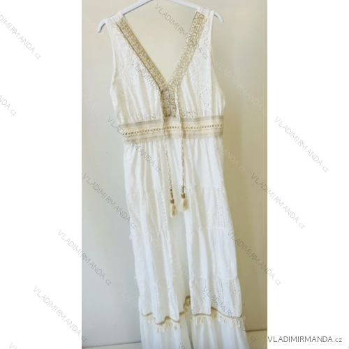 Langes, ärmelloses Sommerkleid im Boho-Stil für Damen (Einheitsgröße S/M) ITALIAN FASHION IMPEM236165