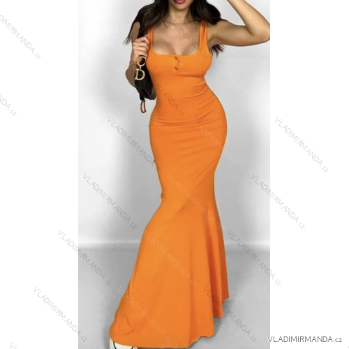 Langes, elegantes Sommerkleid für Damen mit Trägern (S/M EINHEITSGRÖSSE) ITALIAN FASHION IMPLP2372971075