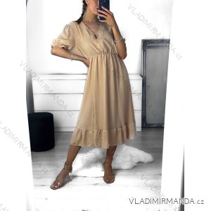 Langes Sommerhemd-Kurzarmkleid für Damen (S/M EINHEITSGRÖSSE) ITALIAN FASHION IMWY23133