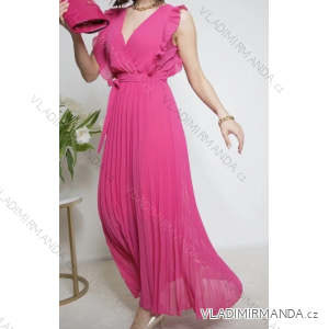 Langes, elegantes, ärmelloses Sommerkleid mit Falten für Damen (Einheitsgröße S/M) ITALIAN FASHION IMPBB2313166x