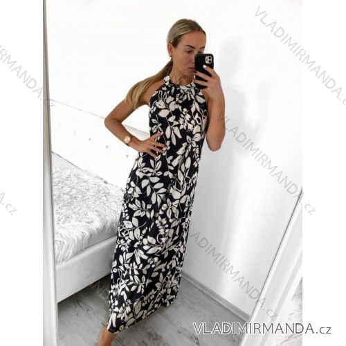 Damen Icecool Sommer ärmelloses langes Kleid (S/M/L Einheitsgröße) ITALIAN FASHION IMM22M2942-8