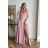 Damen Plus Size (42-46) langes elegantes ärmelloses Partykleid POLISH FASHION PMLBC23265-10 pink 34