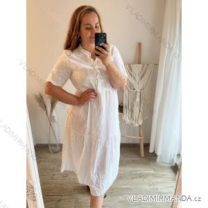 Übergroßes Damen-Hemdkleid mit 3/4-Ärmeln in Übergröße (L/XL/2XL Einheitsgröße) ITALIAN FASHION IM423111