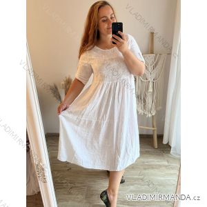 Übergroßes Damen-Hemdkleid mit 3/4-Ärmeln in Übergröße (L/XL/2XL Einheitsgröße) ITALIAN FASHION IM423111