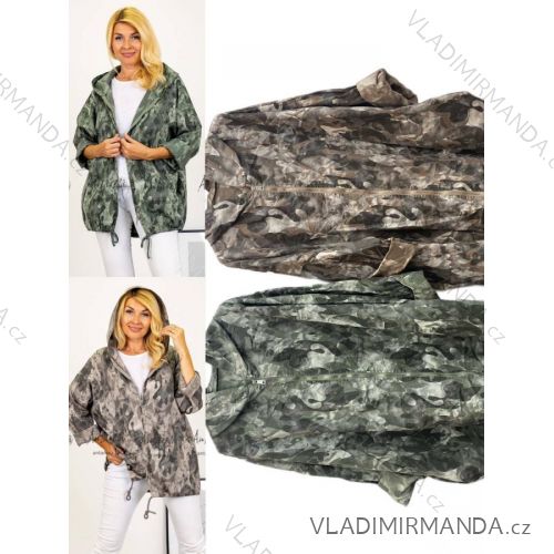 Langärmlige Kapuzenjacke mit Reißverschluss für Damen in Übergröße (3XL/4XL EINHEITSGRÖSSE) ITALIAN FASHION IMWT232652