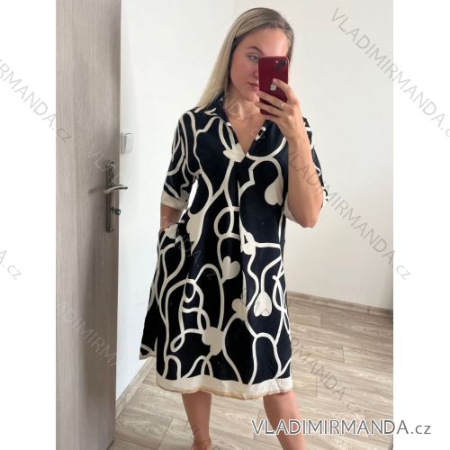 Hemdkleid Sommer Oversize Kurzarm Damen Übergröße (S/M/L/XL/2XL ONE SIZE) ITALIAN FASHION IM8237761