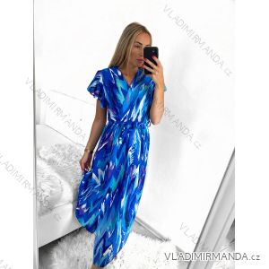 Langes Sommerkleid mit kurzen Ärmeln für Damen (Einheitsgröße S/M) ITALIAN FASHION IMC23300