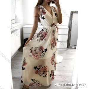 Langes, elegantes, ärmelloses Chiffonkleid für Damen (Einheitsgröße S/M) ITALIAN FASHION IM423265