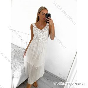 Šaty letní boho krajkové na ramínka dámské (S/M ONE SIZE) ITALSKÁ MÓDA IMPSH235559